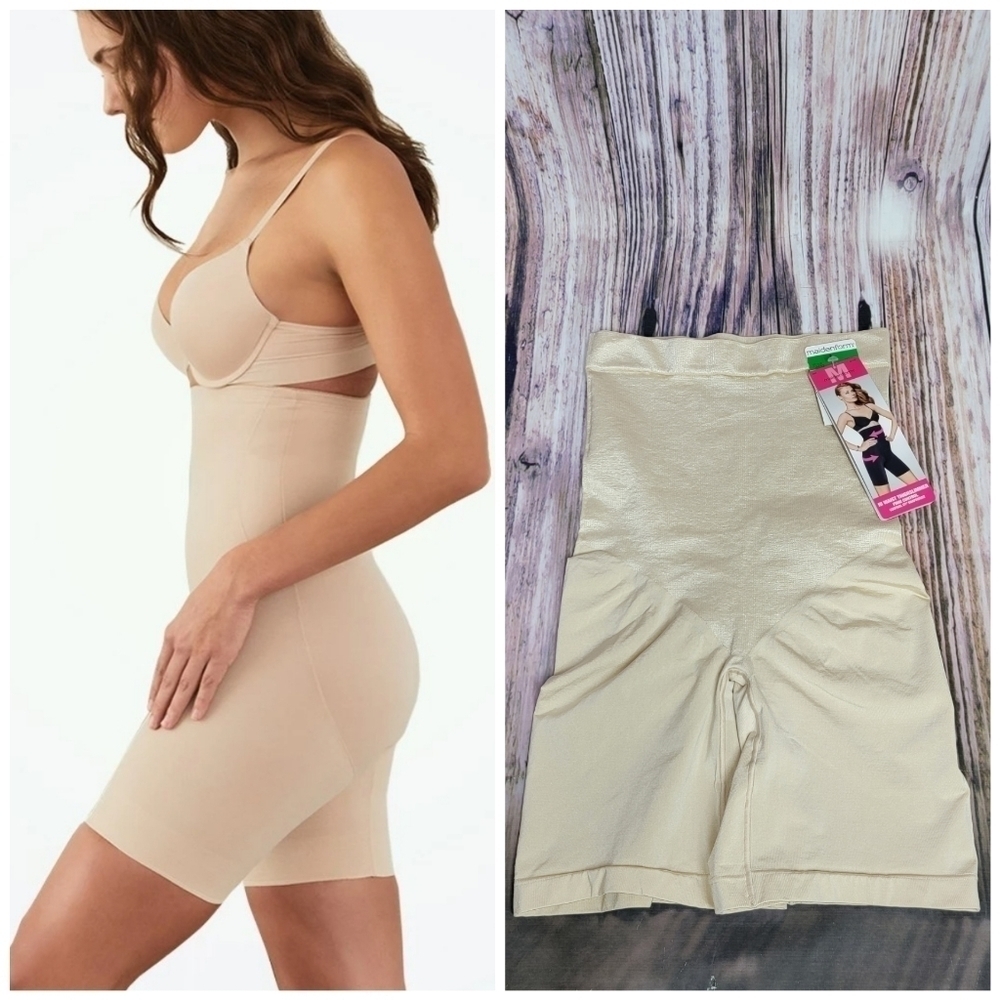 𝅺Maidenform Nude Hi Waist Thigh Slimmer Shapewear